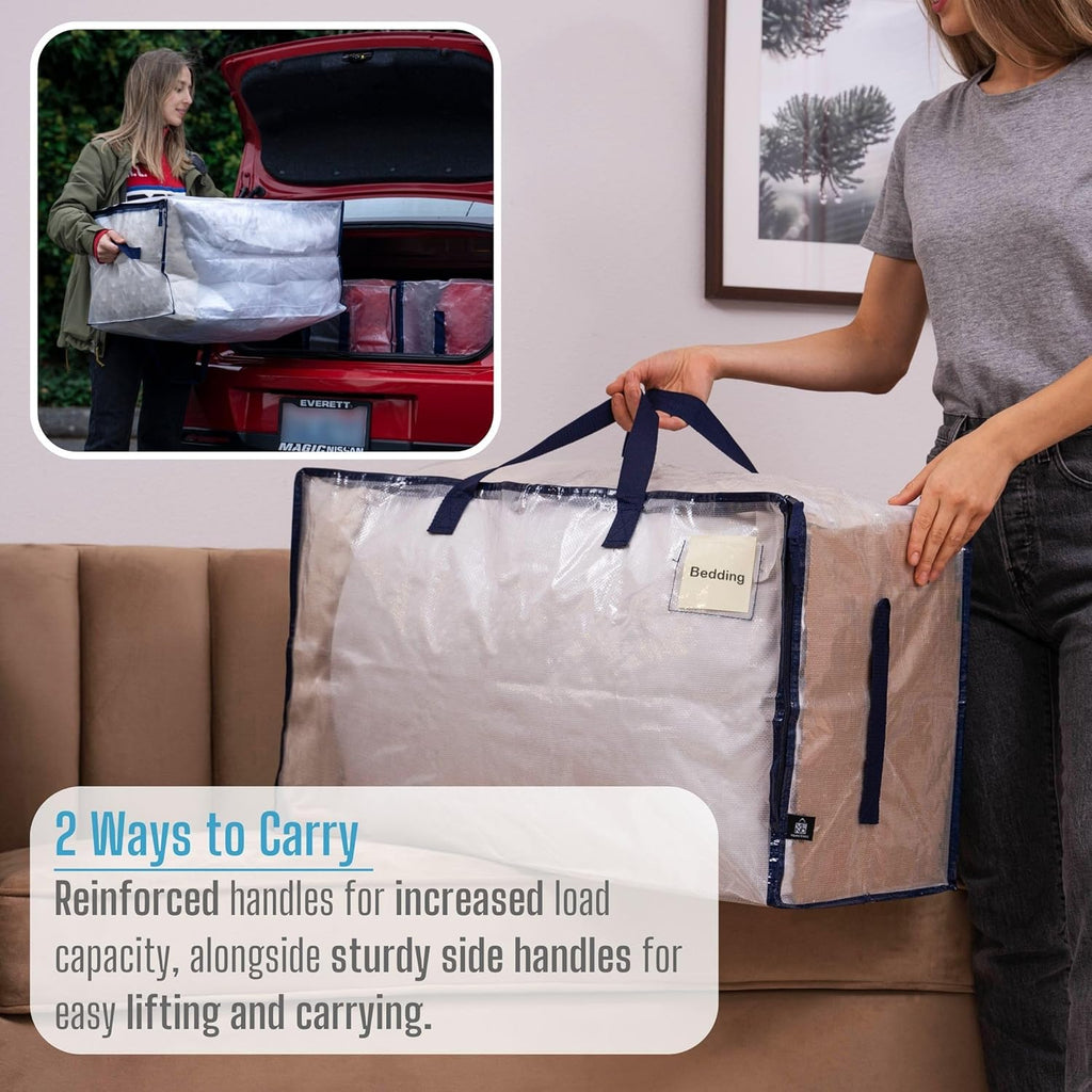 VENO 10 Pack Moving and Storage Bags, Heavy Duty, Alternative to Moving Boxes, Large Packing Totes