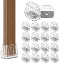24PCS Rectangular Chair Leg Floor Protectors for Hardwood Floors, Thicken Rubber Chair Leg Cap