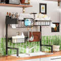 Over The Sink Dish Drying Rack, Expandable Height and Length, 2 Tier Large, Stainless Steel
