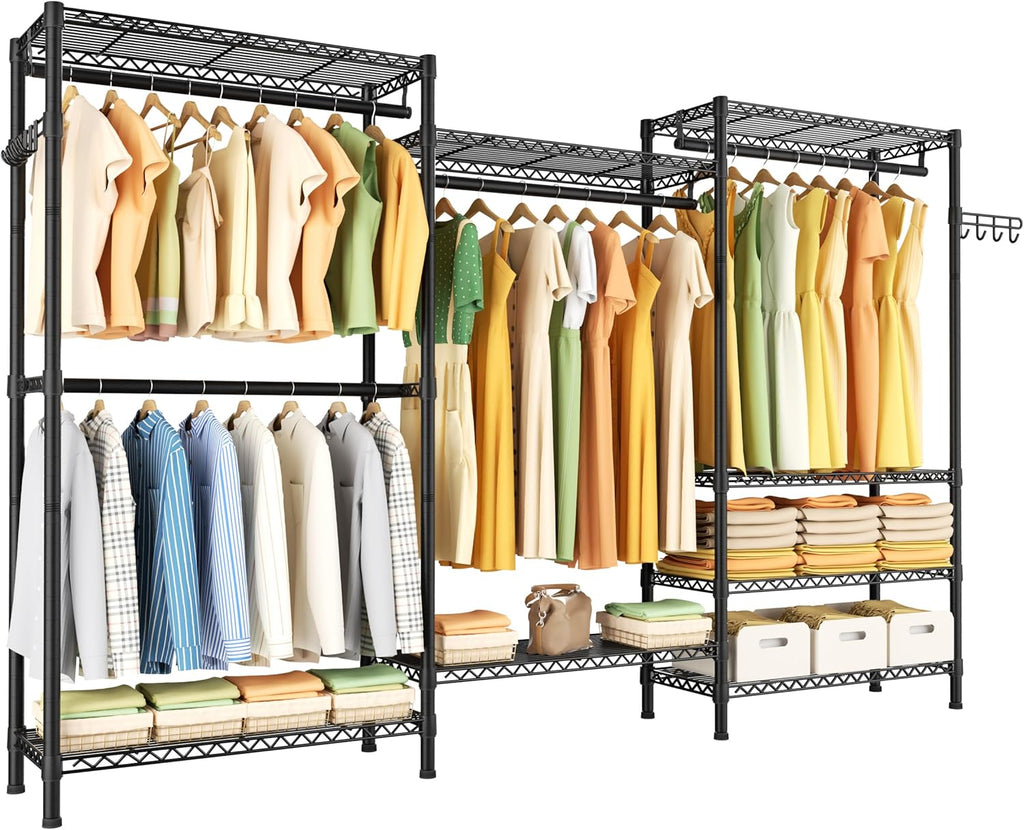 Heavy Duty Garment Rack Large Clothes Rack,Freestanding Closet Portable Clothing Rack with 8