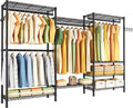 Heavy Duty Garment Rack Large Clothes Rack,Freestanding Closet Portable Clothing Rack with 8