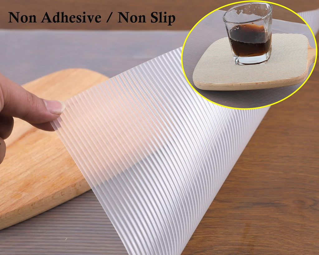 Shelf Liners for Kitchen Cabinets Non Adhesive Cabinet Drawer Liners Non Slip Waterproof 15 Inch