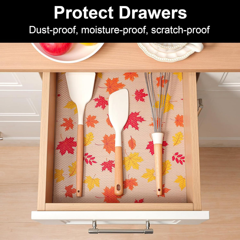 Cooyes Shelf Paper for Kitchen Cabinets Non Adhesive, Waterproof & Oil-Proof Kitchen Drawer Liner