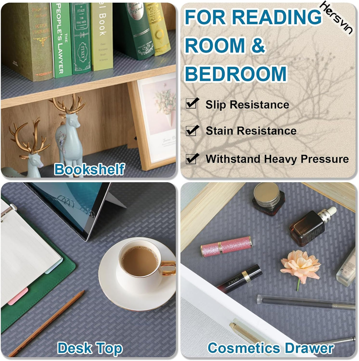 Shelf Liners 24 in x 20 ft EVA Drawer Mats, Non-Adhesive Cupboard Pad, Kitchen Cabinet Lining