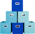 Stero Fabric Storage Cubes Bins, 11 inch Fun Colored Foldable Storage Baskets with Dual Plastic