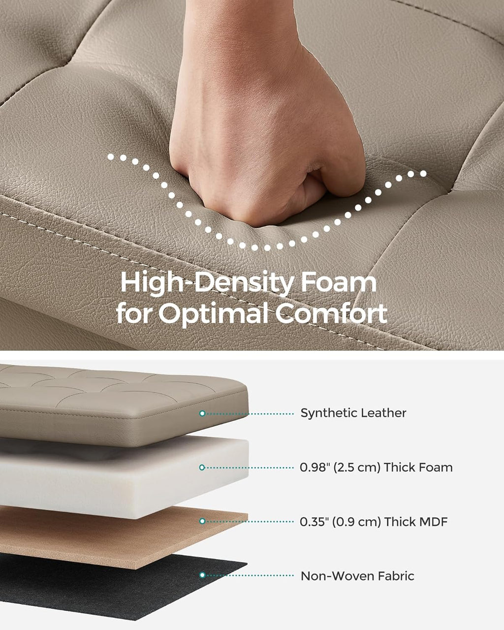 SONGMICS MAZIE Collection - 30 Inches Storage Ottoman Bench with Flipping Lid, Storage Chest