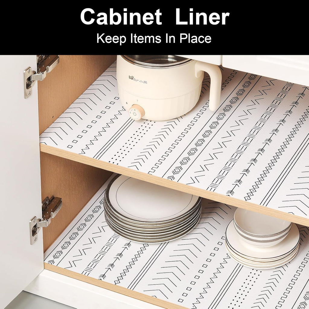 Cooyes Shelf Liners for Kitchen Cabinets, Waterproof and Oil-Proof Kitchen Cupboard Liner