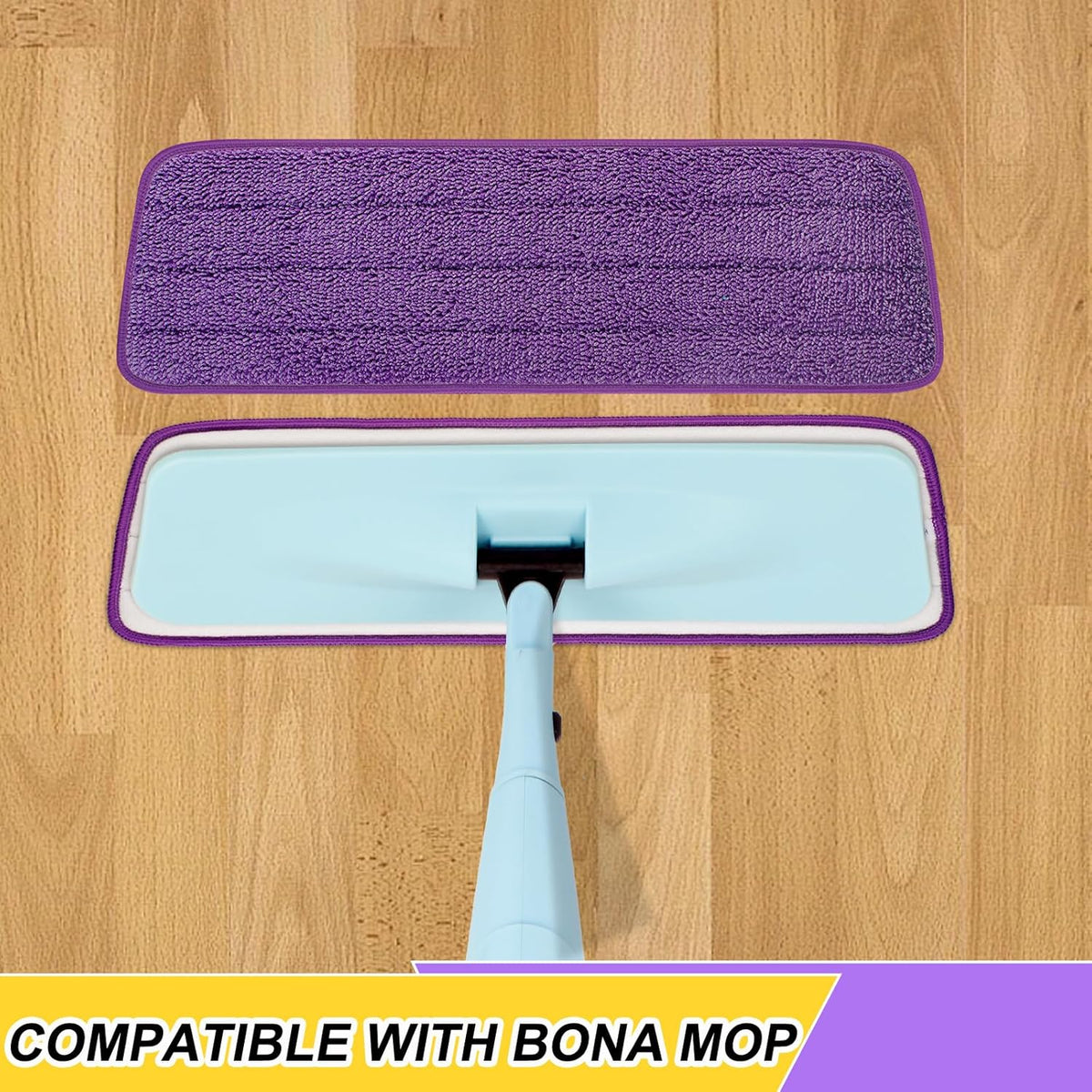 16.5 inch Reusable Mop Pads Microfiber Spray Mop Replacement Heads for Wet/Dry Mops Compatible with
