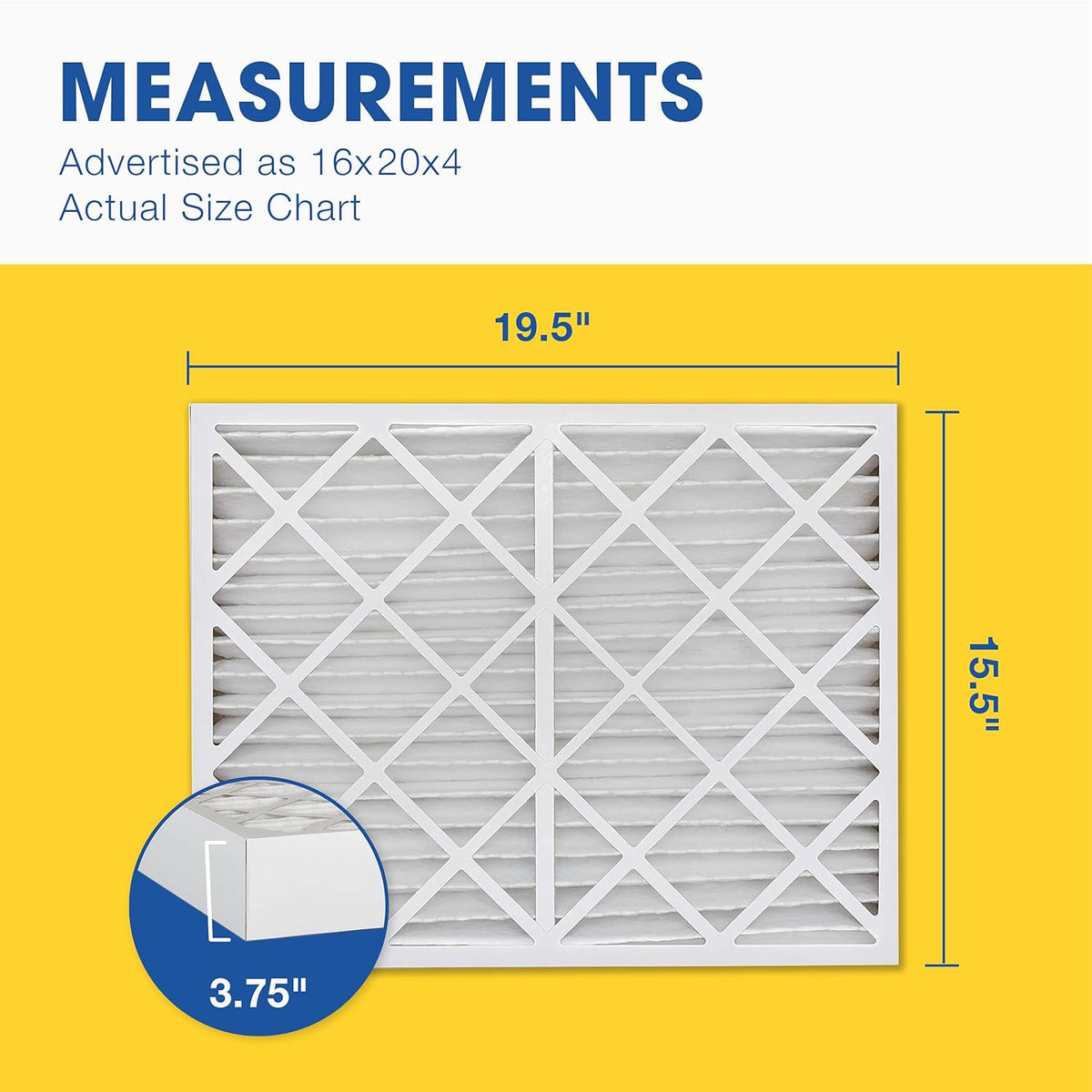 Aerostar 16x20x4 MERV 11 - 6 Count - Pleated HVAC, Furnace & Air Conditioner Filters - Removes