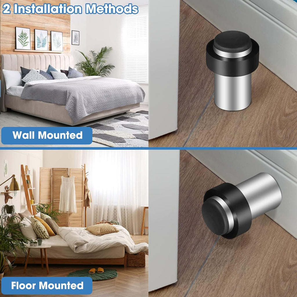 Chumia 20 Pcs Door Stopper Mounted Floor Stops Stainless Steel Cylindrical Stopper Modern
