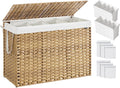 SONGMICS Laundry Hamper with Lid, 200 L Clothes Hamper with 2 Removable Liner Bags, 6 Mesh Bags