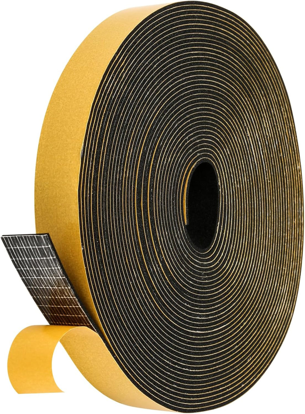 Black Weather Stripping Door Seal Strip (3/5 Inch X 1/16 Inch X 32Feet), Strong Adhesive