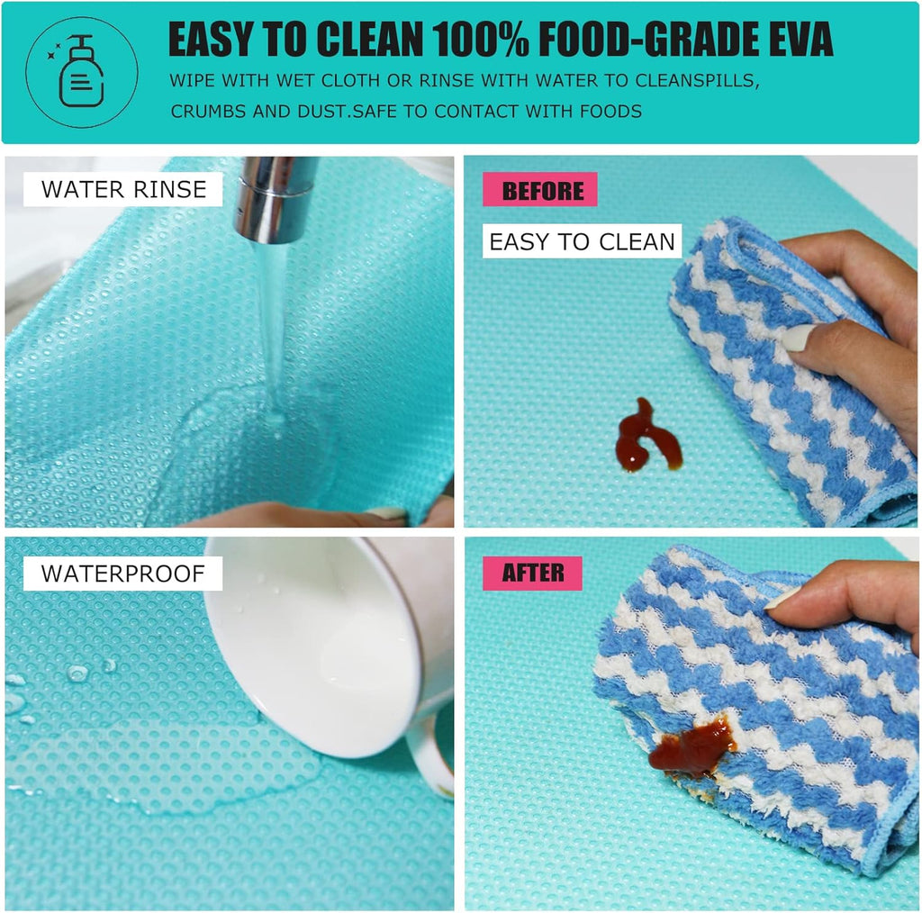 8Pcs Refrigerator Liners, Washable Fridge Liner Mats Covers Pads for Glass Shelf Cupboard Cabinet