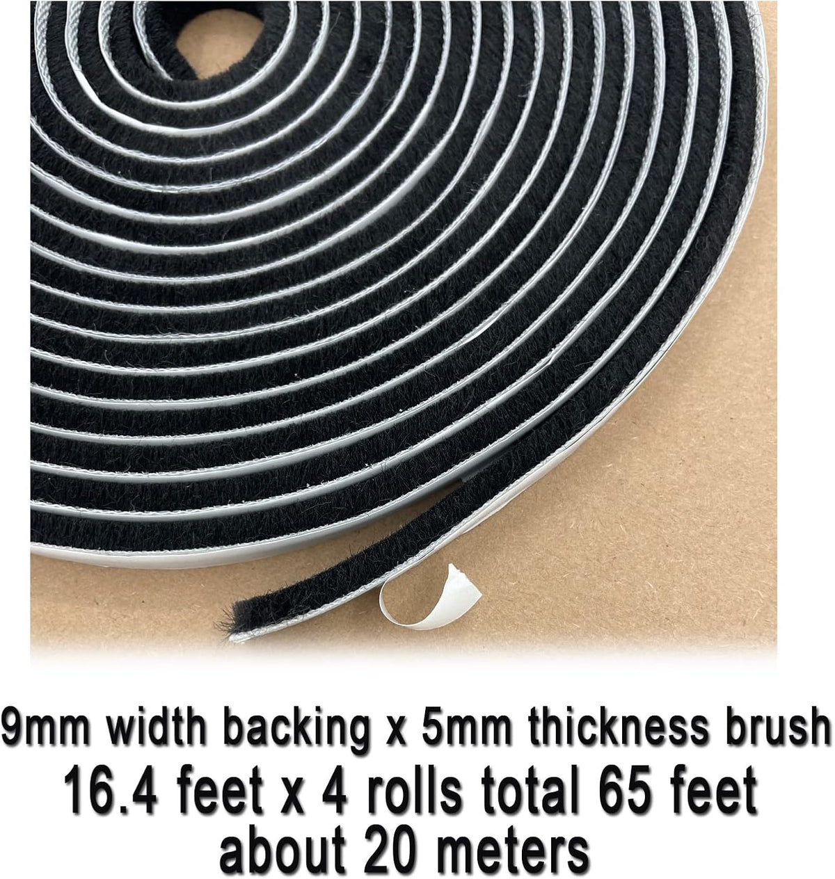 Window Weather Stripping Brush for Sliding Door Frame, Pile Self Adhesive Weather Strip Seal Strip