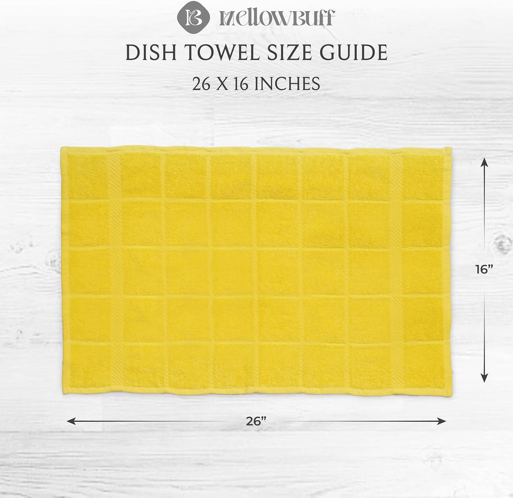 100% Cotton Terry Dish Cloth & Dish Towel, 6 Pack, Super Soft and Absorbent Kitchen Towels, Perfect