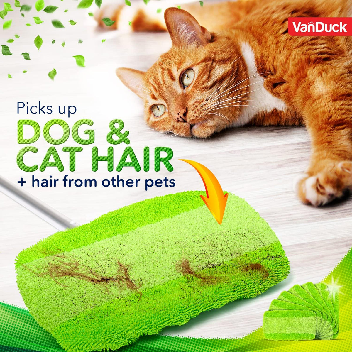 VanDuck Reusable Mop Pads Compatible with Swiffer Sweeper (4-Pack) - Washable Microfiber Mop Pads