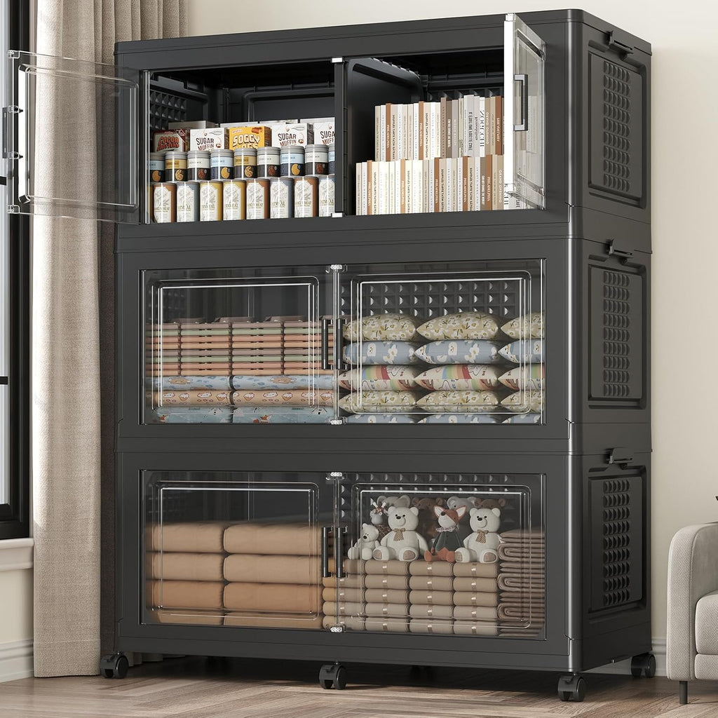 150GAL Extra Large Storage Bins with Lid, 600Qt Stackable Closet Organizers and Drawers