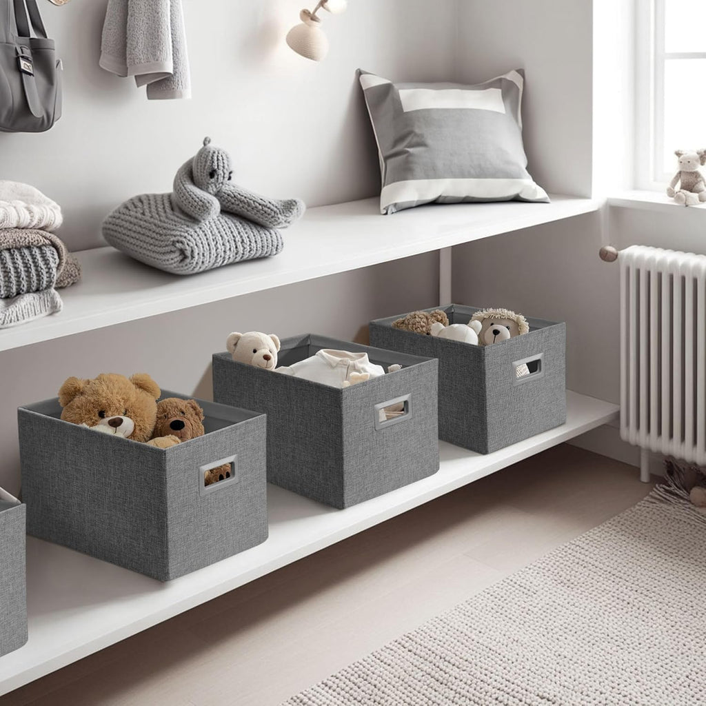 DECOMOMO Storage Bins for Shelves Robust Fabric Closet Bins for Shelves Toy Storage Clothes Books