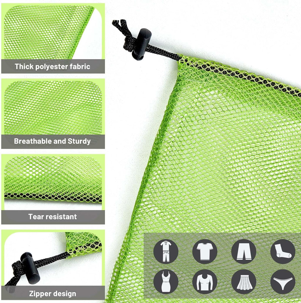 Berlune 12 Pcs Large Laundry Bag Colorful Extra Large Mesh Laundry Bag Bulk with Drawstring Heavy