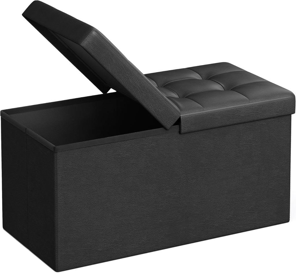 SONGMICS MAZIE Collection - 30 Inches Storage Ottoman Bench with Flipping Lid, Storage Chest
