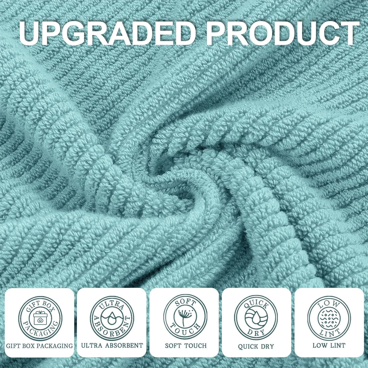 Towels for Bathroom - 100% Cotton | Lightweight | Thick | Soft, Quick Dry Towels, Bath Towel Set of