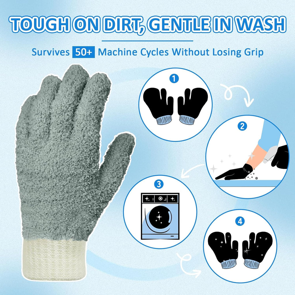 MIG4U Microfiber Dusting Gloves House Cleaning Glove for Blinds, Windows, Shutters, Furniture, and