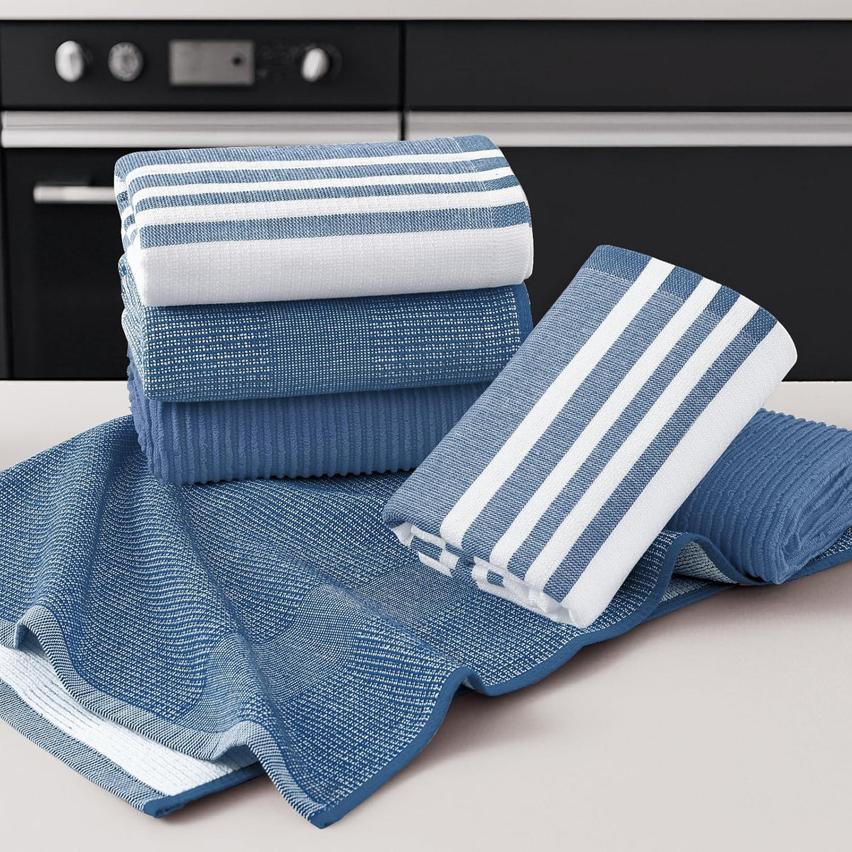 Homaxy Premium Kitchen Towels(18”x 28”, 3 Pack), Large Cotton 380 GSM Kitchen Hand Towels, Soft and