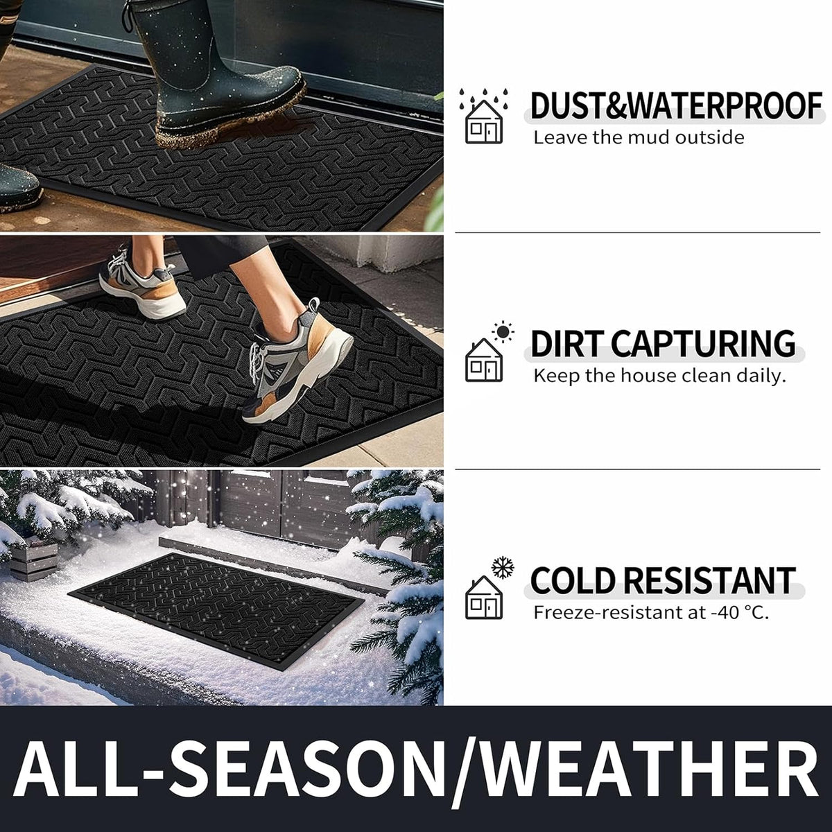 Yimobra Front Door Mat Outside Entrance 29.5x17, Waterproof Heavy Duty Outdoor Mats for Front Door
