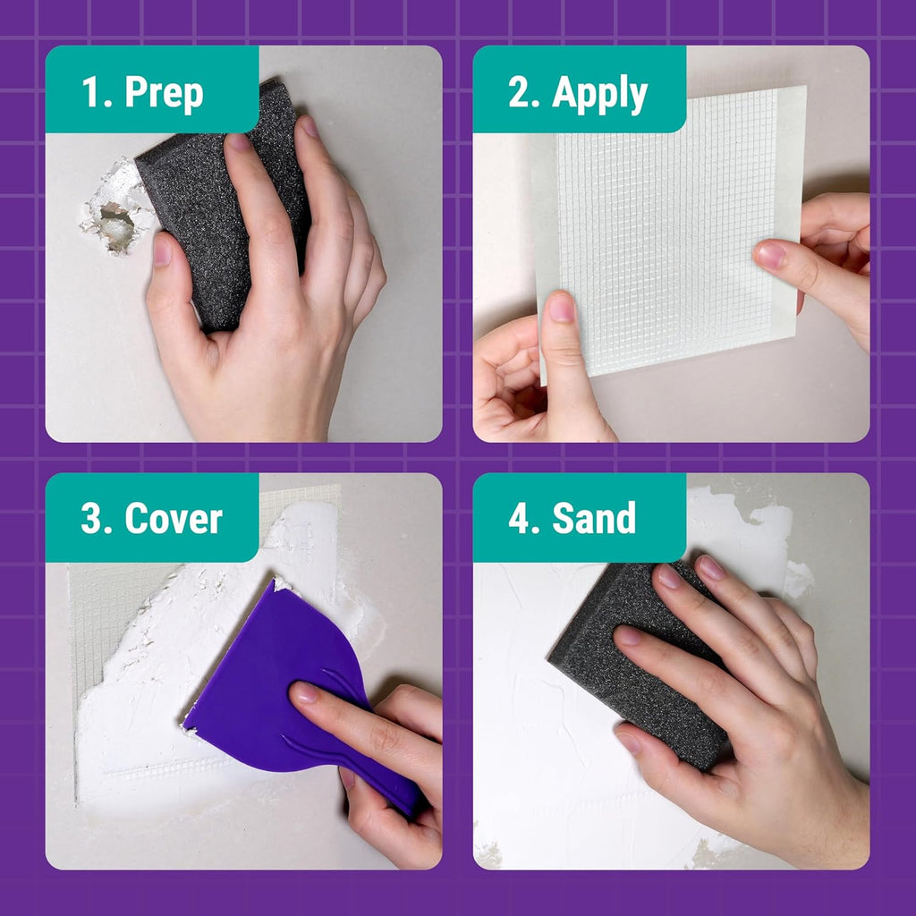 StrongPatch® 6 in. x 6 in. Flexible Self-Adhesive Wall Repair Patch (3-Pack) – Versatile