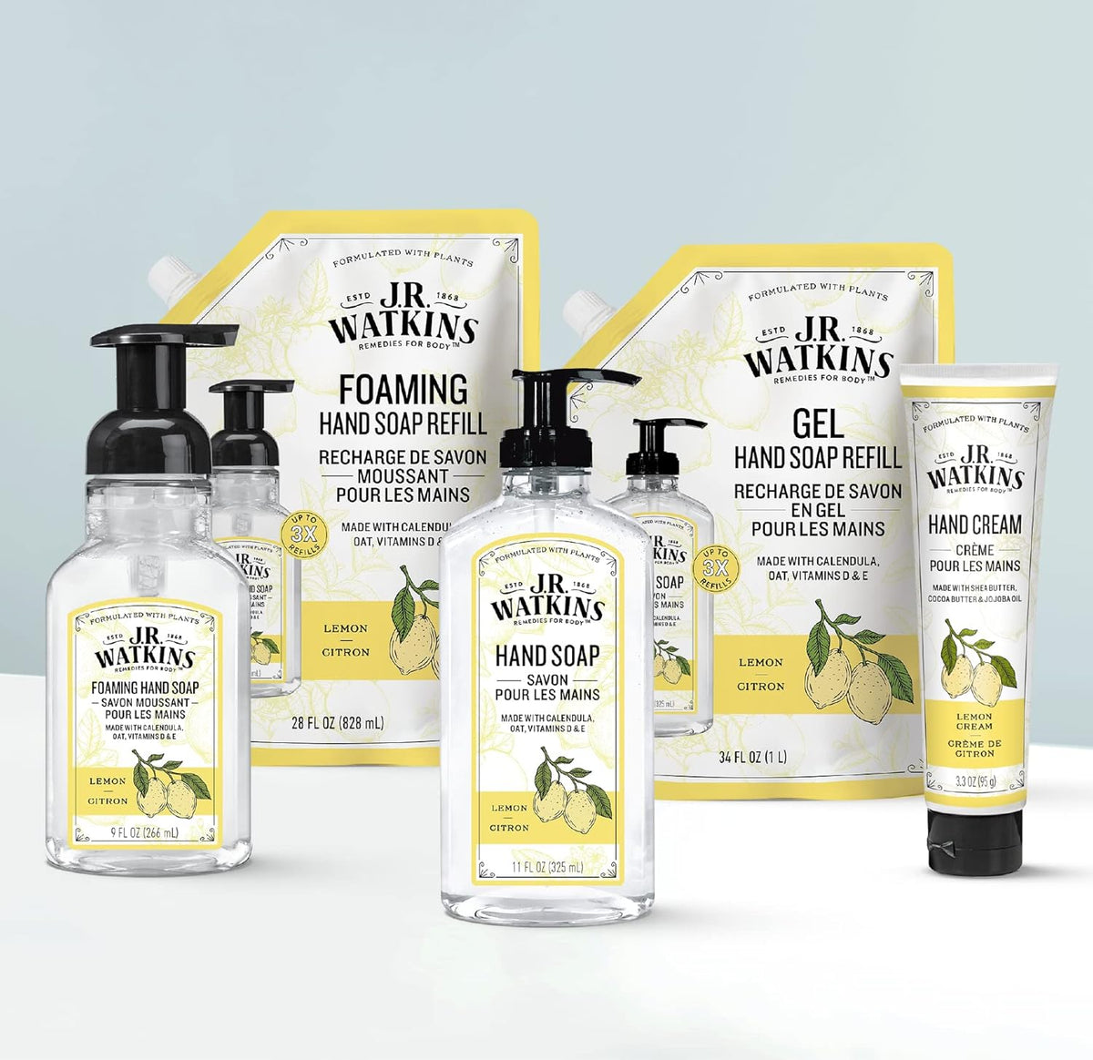 J.R. Watkins Gel Hand Soap Refill Pouch, Scented Liquid Hand Wash for Bathroom or Kitchen, USA Made