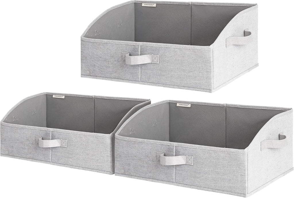 StorageWorks Closet Storage Bins, Trapezoid Organizer Box for Shelves, Fabric Clothes Bin, Foldable