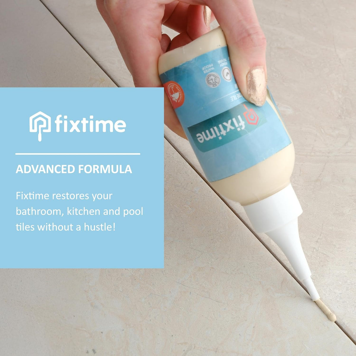 Grout Filler Repair Kit – Cream Beige Premixed Crack Filler for Floor Tiles – Fast Drying Grout