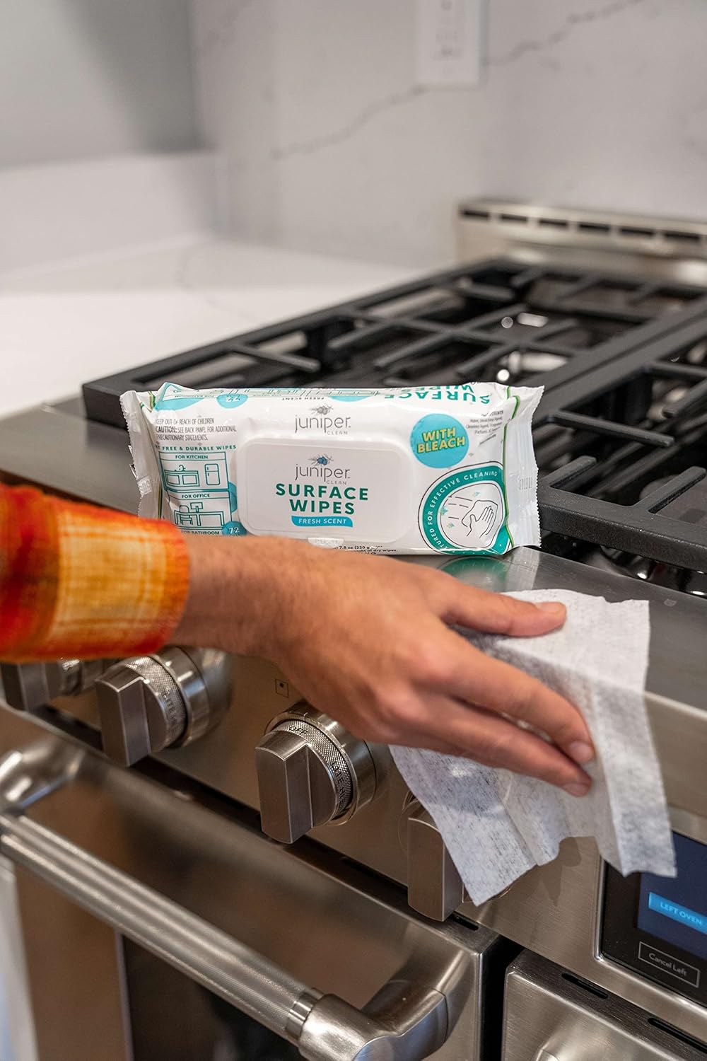24 Pack Surface Cleaning Wipes with Bleach, All-Purpose Cleaner for Bathroom, Kitchen, Office, 1728
