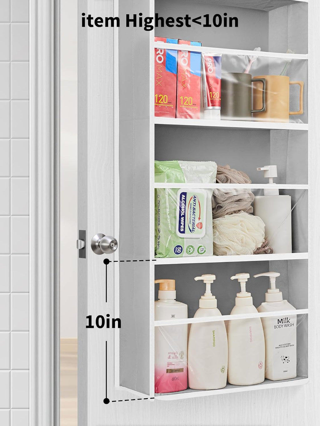 JARLINK Toy Stuffed Animal Storage, Over The Door Organizer W/Clear View Windows, 44lb Load, Baby