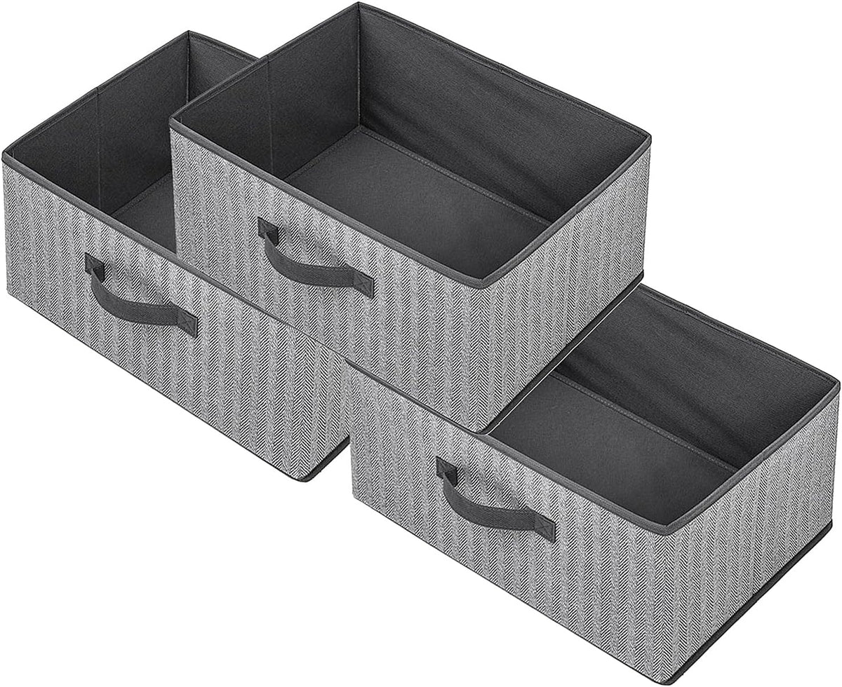 Storage Baskets, 15.7 Inch Woven Fabric Bins, Storage Cubes with Reinforced Handles, Organizer Bins