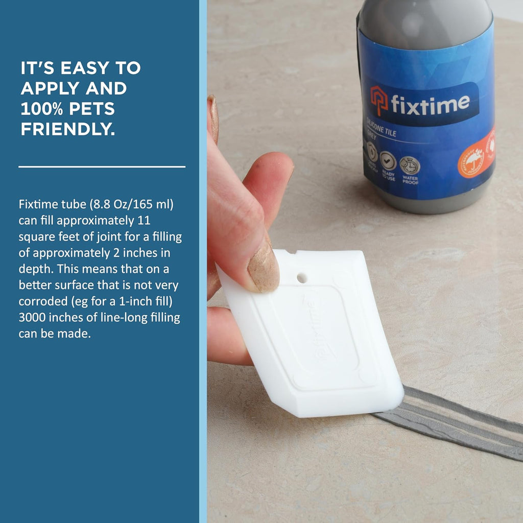 Silicone Tile Repair Kit – Premixed Fast-Drying Gray Caulk, Filler, and Sealer for Cracked