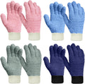 MIG4U 4 Pairs Microfiber Gloves - Dusting Gloves for House Cleaning - Washable Blind Cleaner Duster