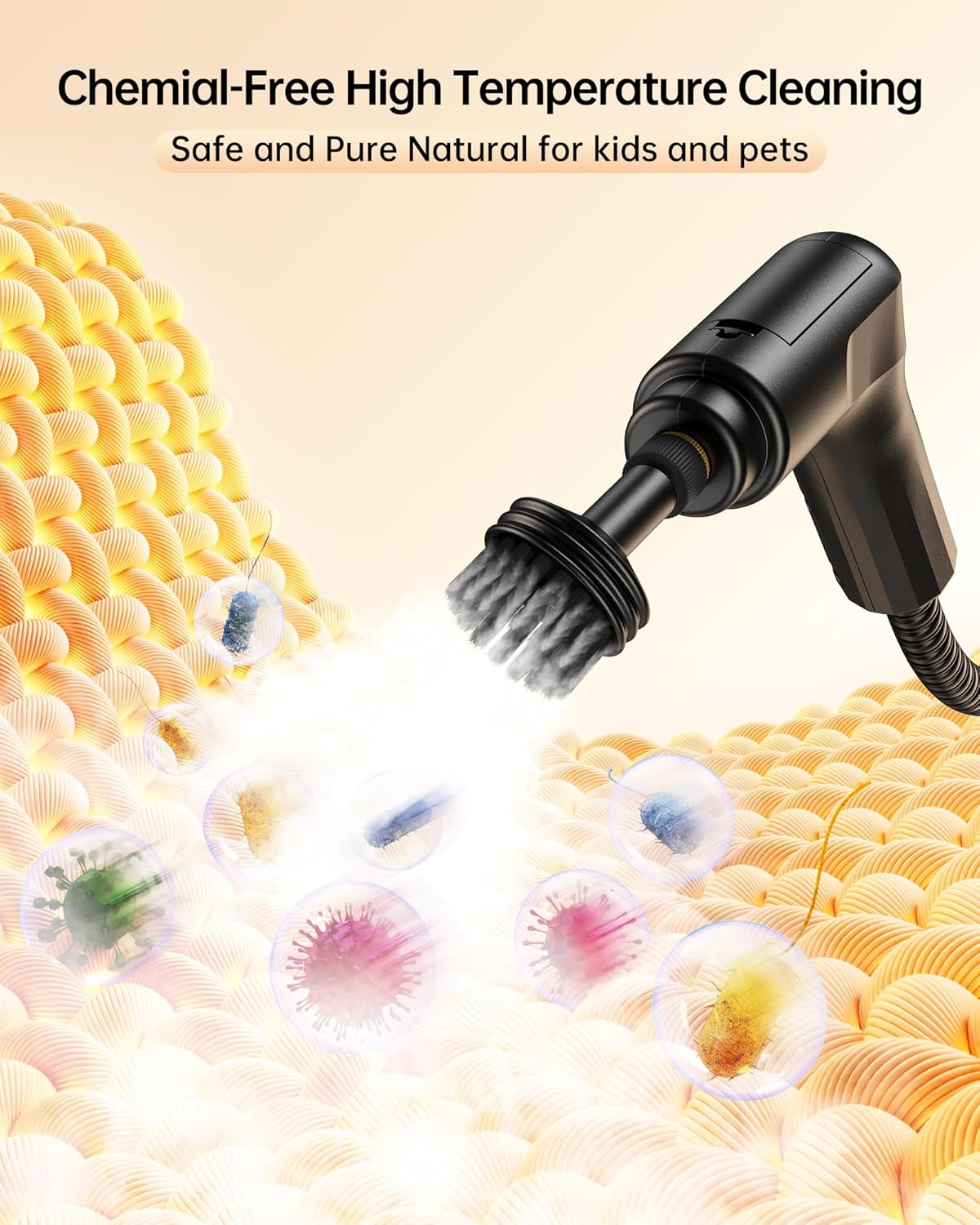 Handheld Steam Cleaner,2500W Steamer for Cleaning 1.69 Quarts Large Capacity Tank,Temperature
