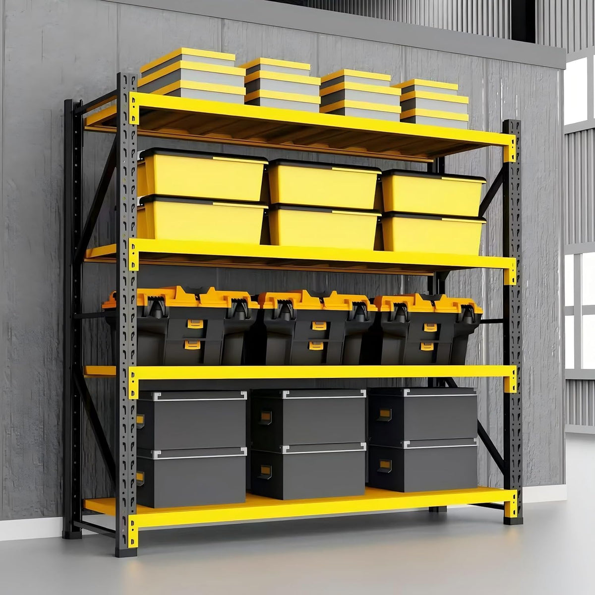 Storage Shelves Heavy Duty, Metal Garage Shelving Units, 4 Tier Storage Rack Shelf, Steel