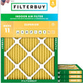 Filterbuy 16x22x1 Air Filter MERV 11 (MPR 1200) Allergen Defense Replacement (4-Pack)