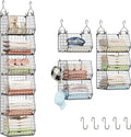 6 Tier Closet Hanging Organizer, Clothes Hanging Shelves with 4 Hanging Hooks 5 S Hooks, Wire