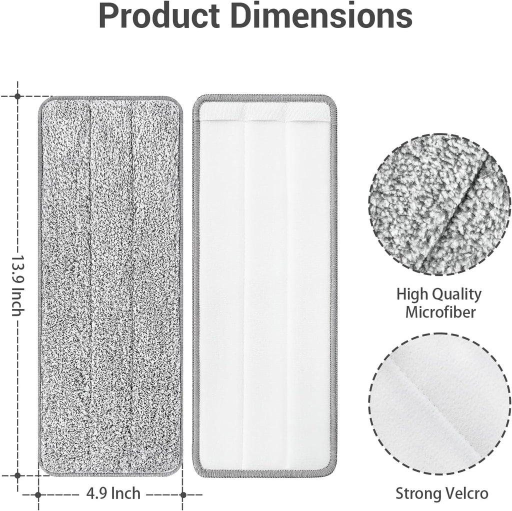 10Pcs Joymoop Mop Replacement Pads, 13 * 4.9'' Universal Mop Pads Mop Head Refills Washable Wet