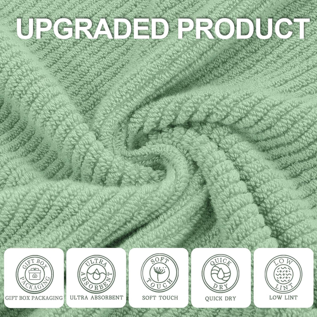 VOOVA & MOVAS Face Towels, 6PC 13"x13" - 100% Cotton | Quick Dry | Thick | Soft | Light Weight |