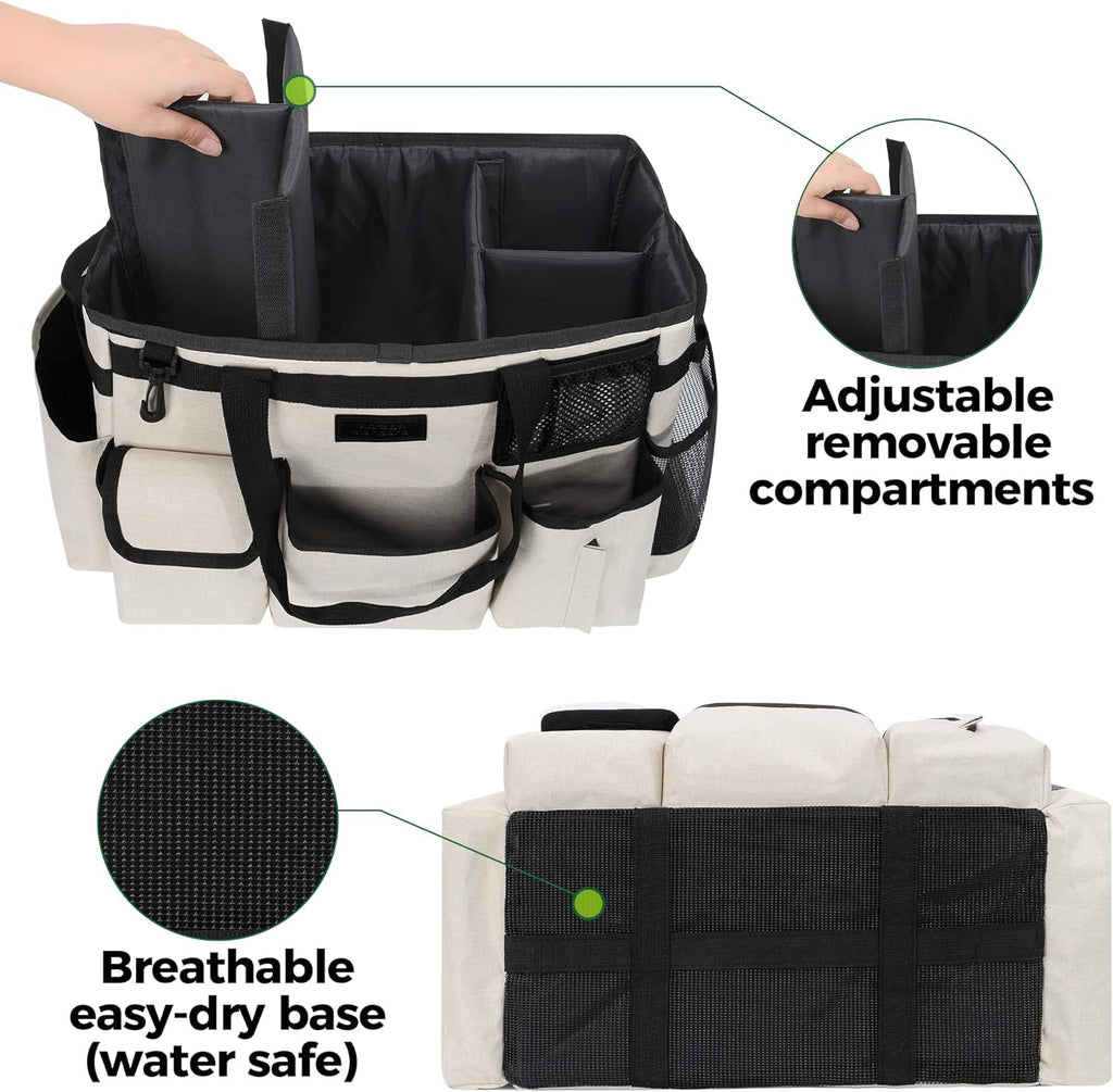 Cleaning Caddy Organizer with Handle - Large Caddy Bag for House & Bathroom Cleaning Supplies, 15 x