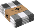 Native Fab 4-Pack Kitchen Towel with Hanging Loop 16x26 inches, Cotton Buffalo Check Kitchen Towels