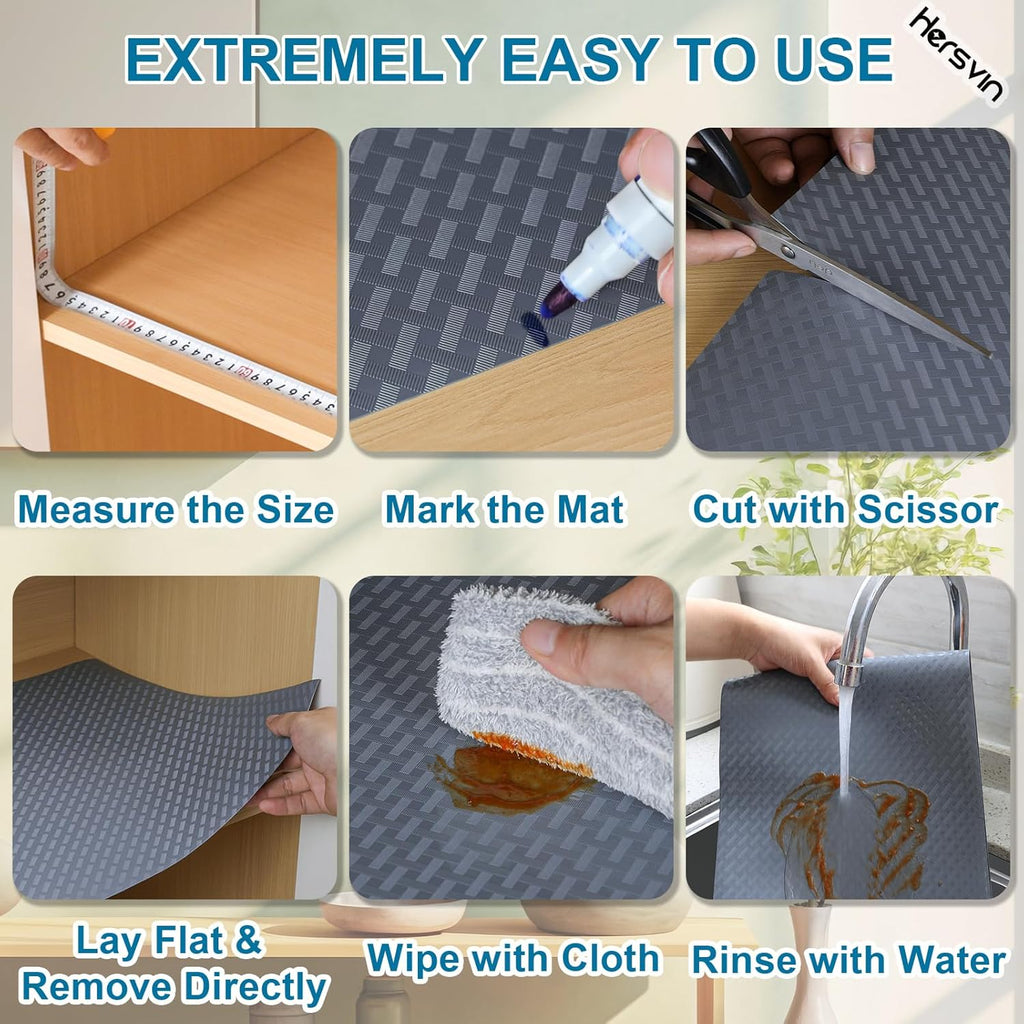 Shelf Liners 24 in x 20 ft EVA Drawer Mats, Non-Adhesive Cupboard Pad, Kitchen Cabinet Lining