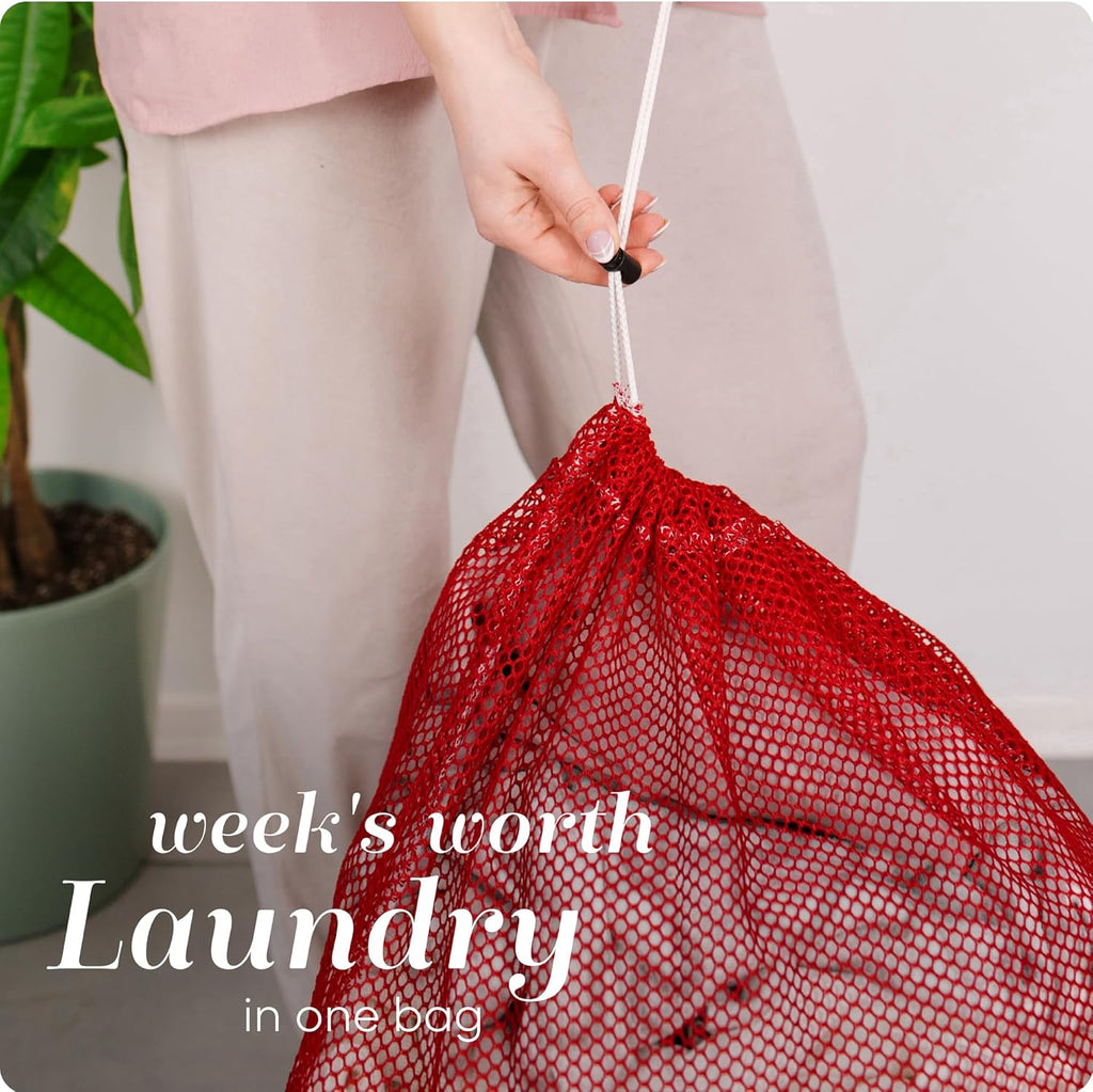 Handy Laundry Mesh XL Laundry Bags - Durable, Machine Washable with Secure Drawstring Closure
