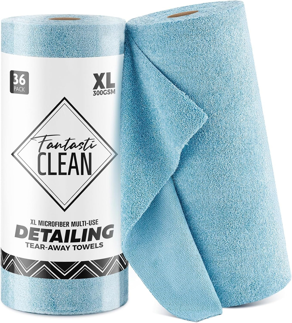 Fantasticlean XL Tear-Away Microfiber Cleaning Cloth Roll, 16'' by 16''- 36 Sheets, Thick & Large