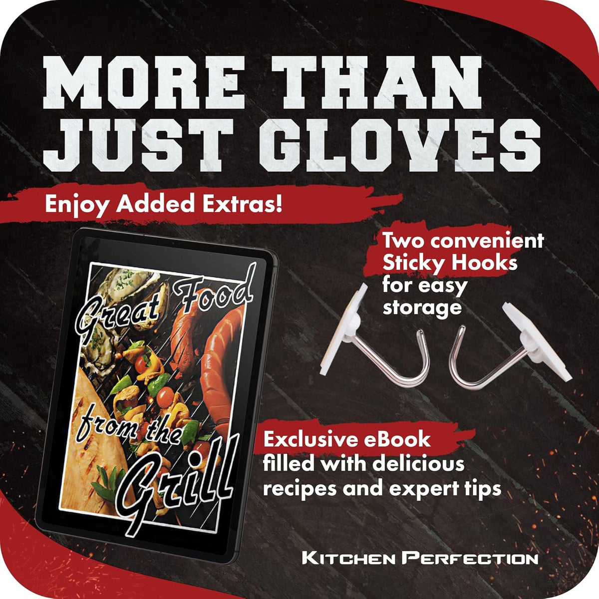 KITCHEN PERFECTION S Silicone Smoker Oven Gloves -Extreme Heat Resistant BBQ Gloves -Handle Hot