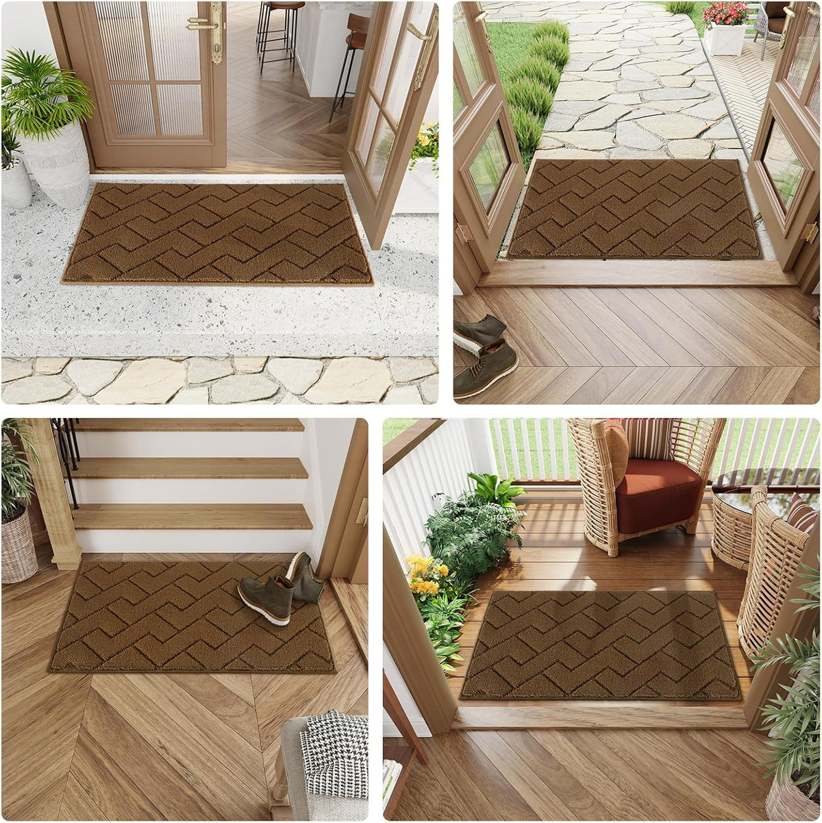 hicorfe Indoor Doormat,Front Back Door Mat TPR Backing Non Slip Mats 20"x31.5" Absorbent Resist